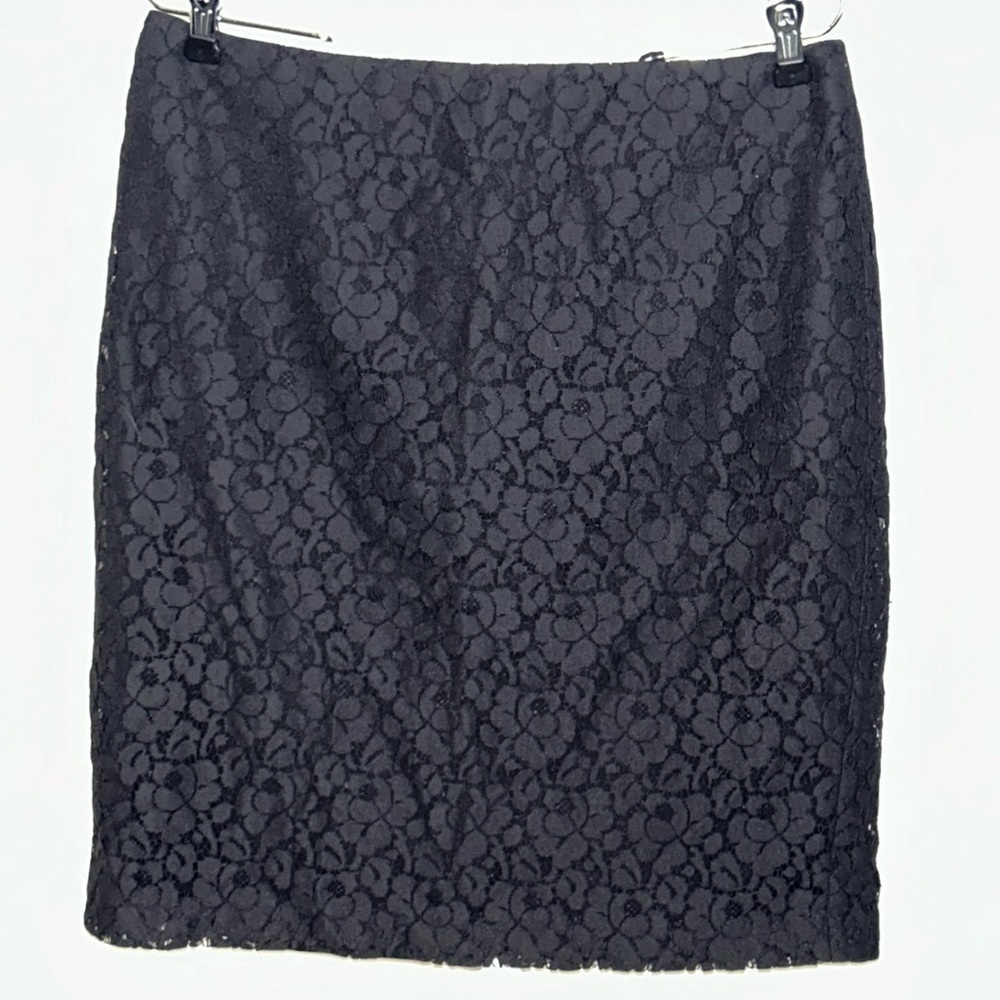 New York & Company Sexy Black Lace Cut Out Pencil Skirt Size 10
